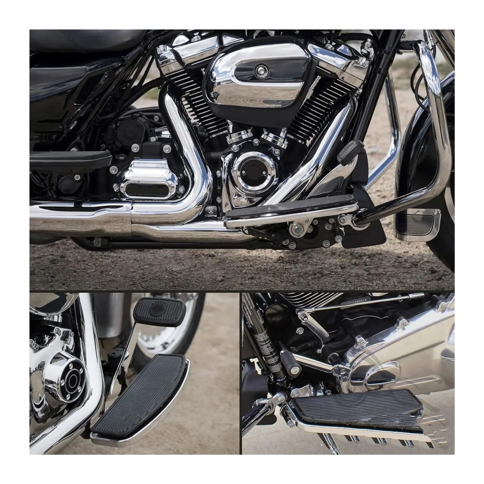 Fußrasten Für Davidson Touring Softail Street Glide Motorrad Gummi Fahrer Pad Vordere Fußstütze Fußraste Hinten Passagier Trittbrett Motorrad Foot Pedale