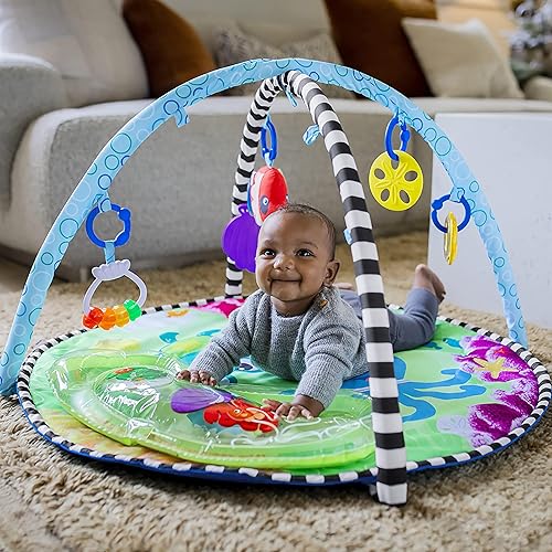 Miniatura 13 de Baby Einstein Sea Floor Explorers Tapete de Agua 2 en 1, Tiempo Boca Abajo Portátil, Gimnasio de Juego y Actividades, Juguetes Sensoriales, Desde