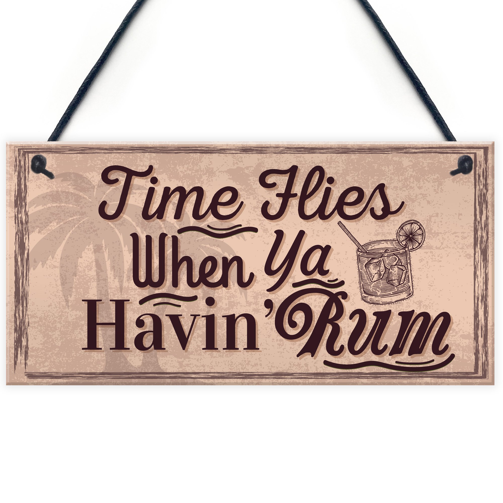 Red Ocean Havin Rum Hanging Sign Funny Alcohol Bar Pub Man Cave Garden Sign Friendship Plaques