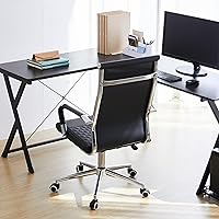 Vista 2 de Livinia Modern Executive Office Chair with Patterned Back Design, Chrome & Leather Swivel Chair with High Back, Adjustable Height, Removable