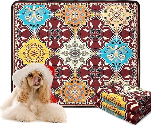 Miniatura 9 de Qeils Almohadillas lavables para orina para perros, paquete de 2 almohadillas reutilizables para cachorros de 36 x 41 pulgadas, superabsorbentes, a