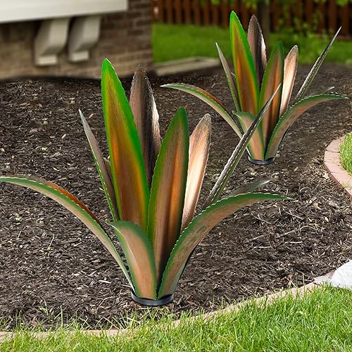 Miniatura 8 de Agave de metal grueso resistente al viento, arte de jardín de agave, planta de metal, escultura de jardín de campo, decoración al aire libre, planta