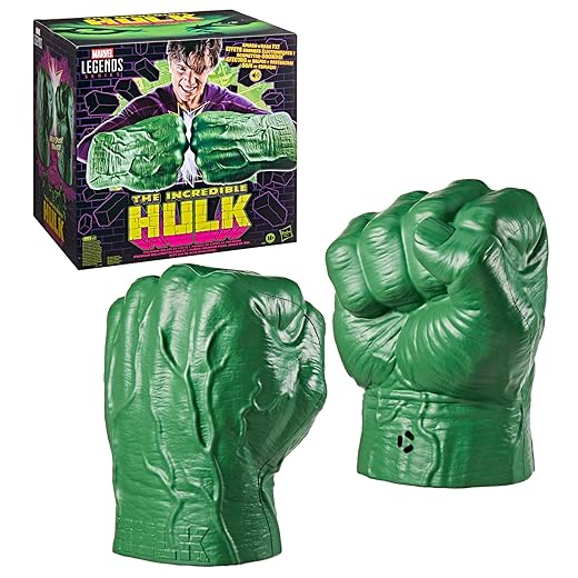 Marvel Legends Series Incredible Hulk Premium Roleplay Fists with Smash 'N Bash Sound FX, Collectibles for Adults