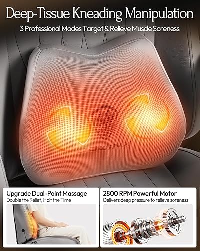 Miniatura 5 de Dowinx Silla de videojuegos para videojuegos con masaje de cuello Shiatsu y soporte lumbar para el hogar, oficina, reclinable, altura ajustable,