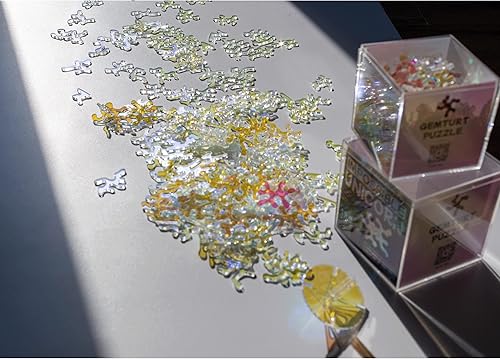 Vista 6 de Impossible Unicorn - Rompecabezas redondo único, juego de desafío de acrílico iridiscente que cambia de color, 180 piezas para adultos, regalo DIY