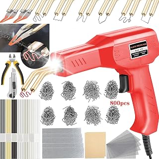 150W Plastic Welder,Plastic Welding Kit Car Bumper Repair 800pcs Hot Staples & 56pcs 7 Types of Welding Plastic Welding Rods for Car Bumper Plastic Crack Repair (Red)