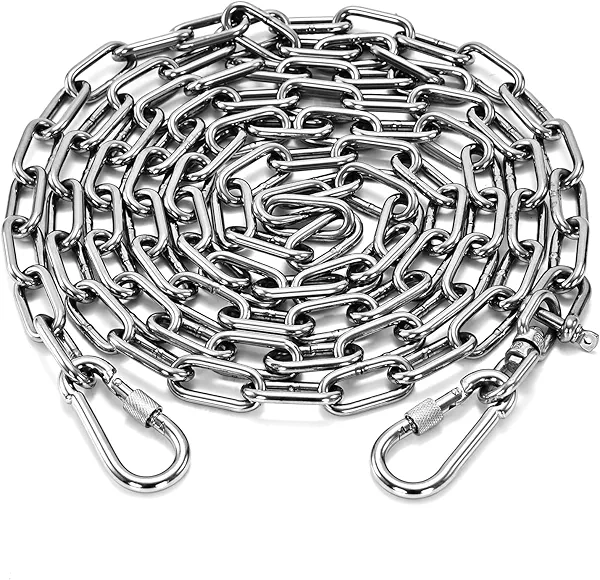 Dog Chain for Yard, 4MM 25FT Dog Runner Leash Lead for Large Dogs Heavy Duty, Chew Proof Stainless Steel Tie Out Cable with Swivel Hook for Outside Camping Hiking Park