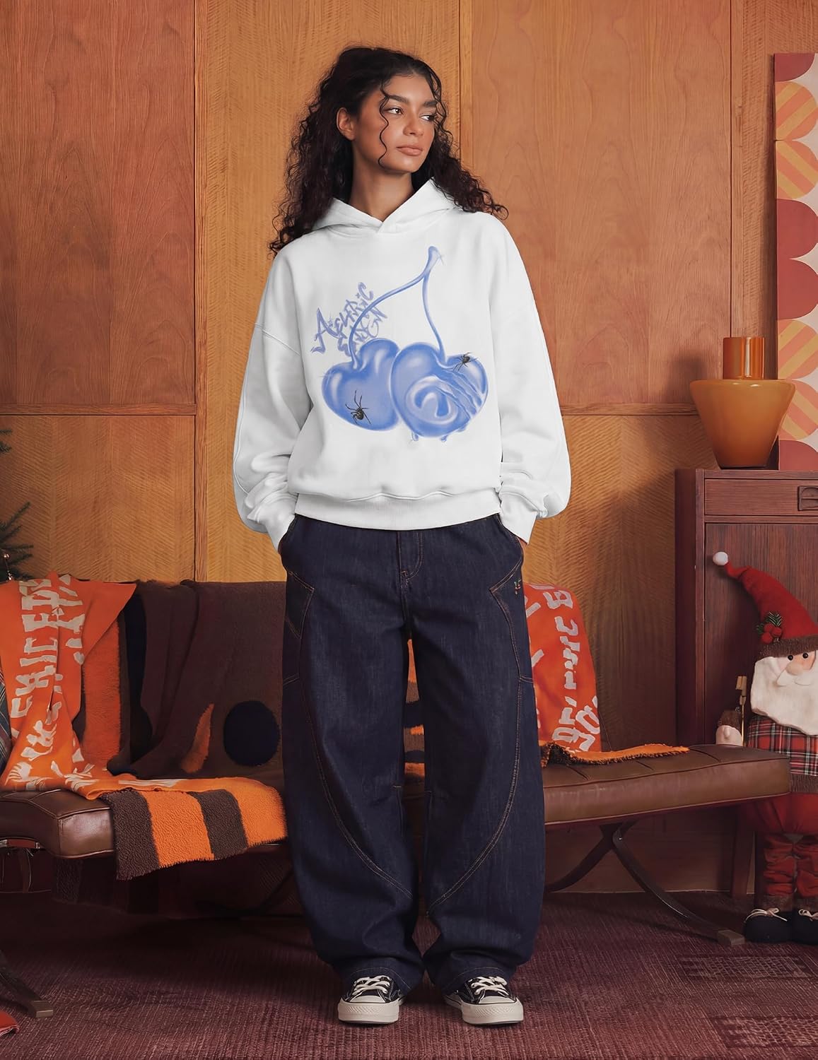 Aelfric Eden Cherry Graphic Cute Hoodies Y2k Oversized Hooded Sweatshirt Womens 2026 Long Sleeve Tops