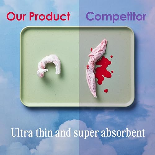 Miniatura 4 de August Almohadillas menstruales de algodón regular y super, 36 (18+18) almohadillas ultrafinas con alas, servilletas higiénicas hipoalergénicas con