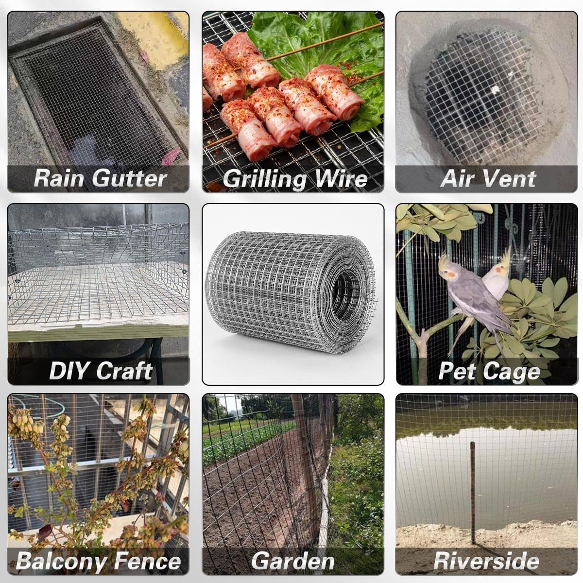 Hardware Cloth 4'' x 20' 1/4 in Galvanized Wire Mesh Roll (23 GA) Chicken Wire Fence Roll for Chicken Pen/coop Fences, Screen mesh, Rabbit/Snake Fences, Poultry enclosures, Handicraft Making, etc.