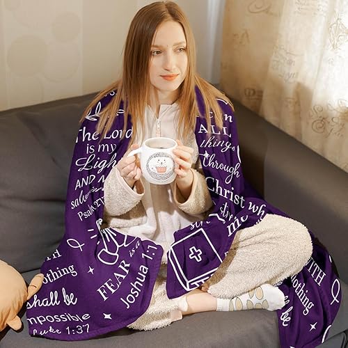 Miniatura 5 de Regalos cristianos para mujeres, mantas de regalos religiosos, manta con texto en inglés "I Am A Child of God", manta de oración de regalo