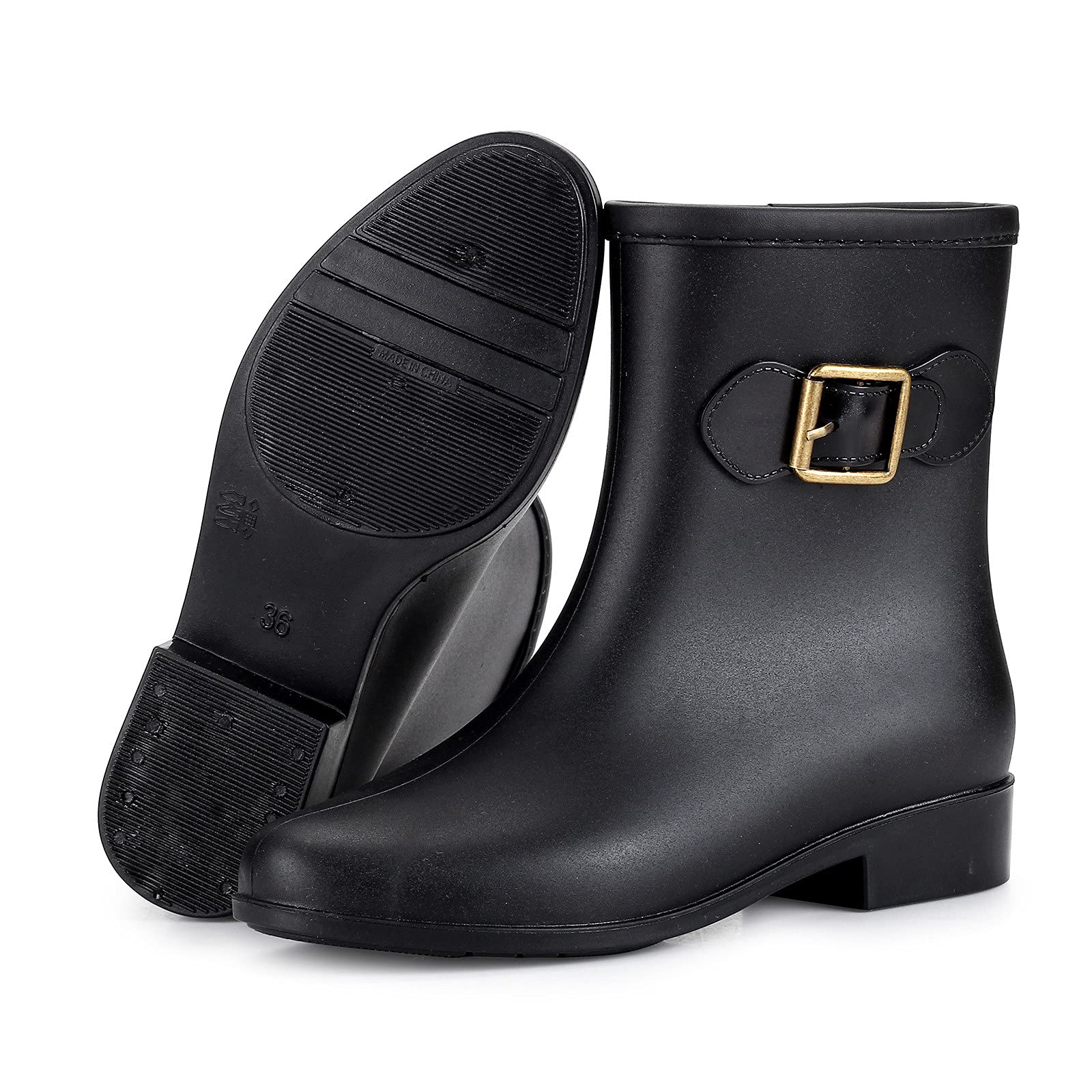 Botas de agua para mujer, botas de lluvia de goma, impermeables, botines de goma antideslizantes, botas de jardín, botas de agua Wellington, botines de lluvia, botas de lluvia para exteriores