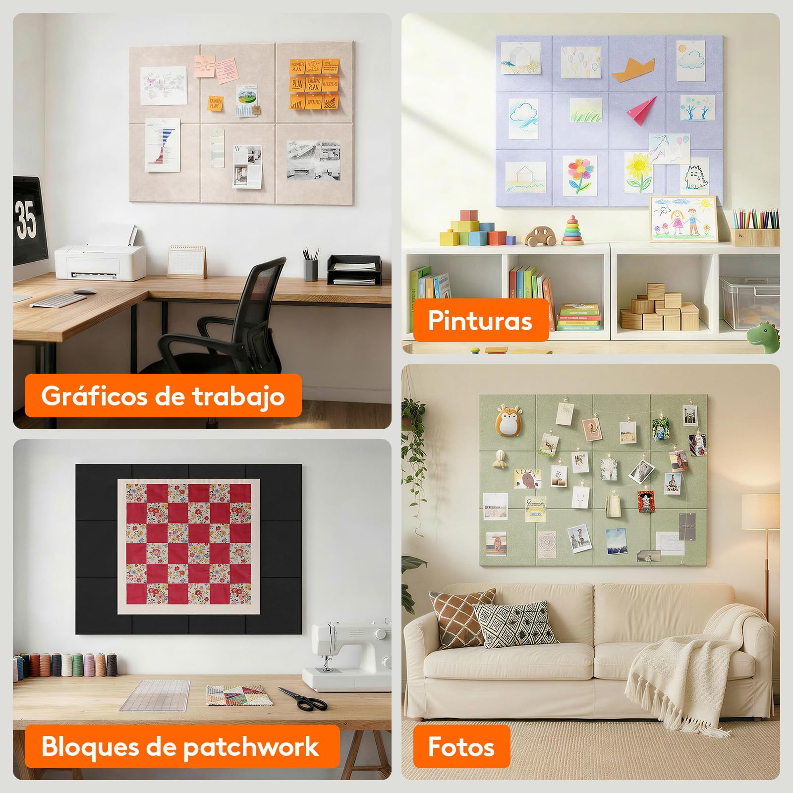 Lifewit Gran Tablero de Corcho Adhesivo 120x90 cm 12 Paquetes con 50 Pines