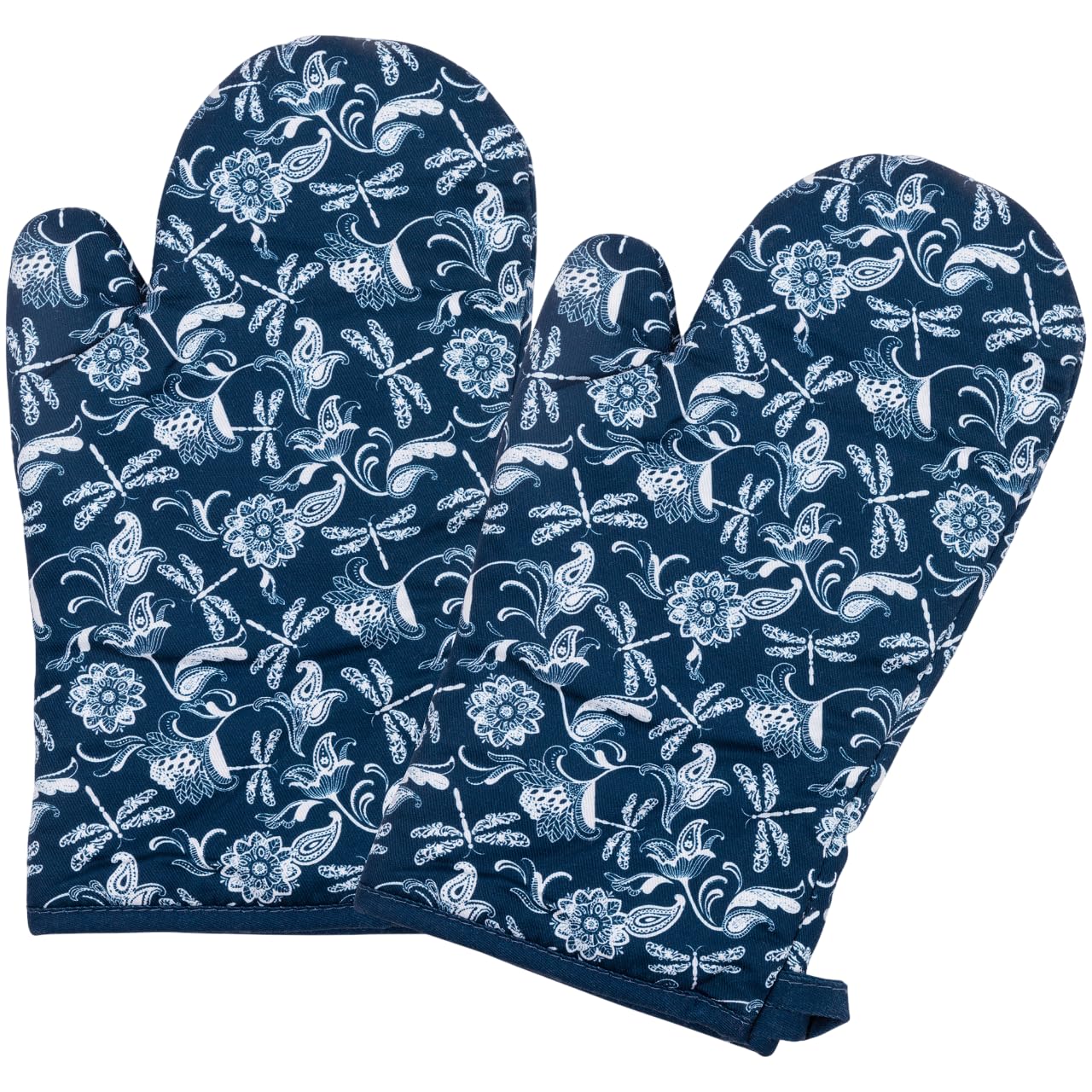 Gants de cuisine libellules bleues pour sortir vos plats du four