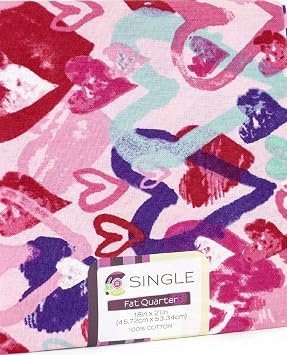 Fat Quarter - Graffiti hearts outlines Multi-color on blush pink background 100% COTTON FABRIC Quilt Fabric CRAFTS SEWING