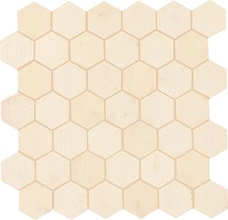 Daltile Limestone 2" Natural Stone Hexagon Mosaic in Blavet Blend for Backsplashes, Floors, or Walls