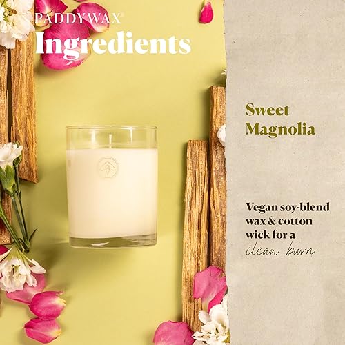 Vista 8 de Paddywax - Vela de cristal perfumada Mom's Garden, vela de cera de dos mechas, parte de la colección Clarity, aroma de flores cítricas, mezcla