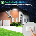 50W Flood Light Outdoor, 5000LM Super Bright LED Flood Light, Switch Controlled Security Lights with 3 Adjustable Heads, IP65 Waterproof, 5000K Wall Mount Outdoor Light for Porch, Garage, Yard