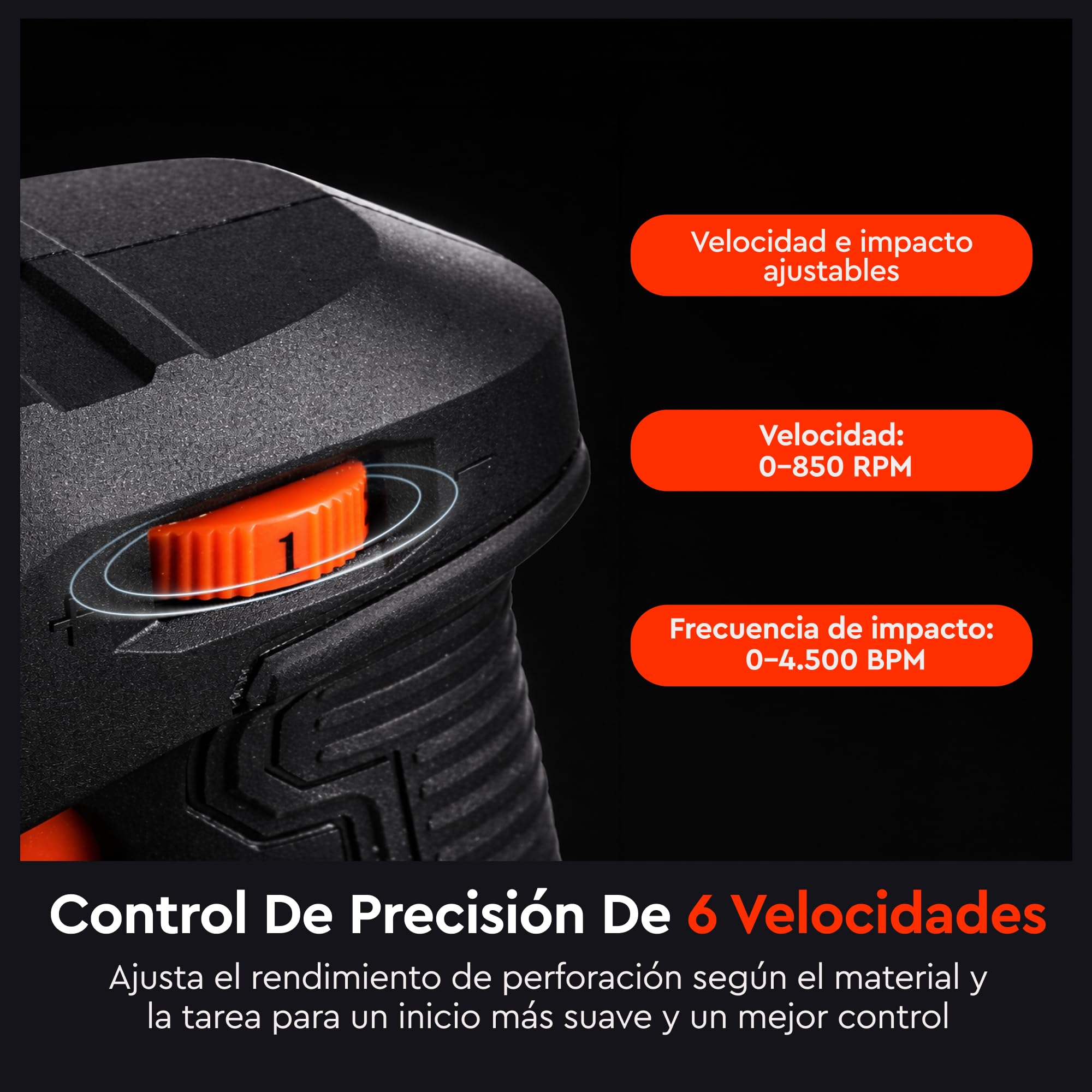 Martillo Perforador SDS Plus 1650W 5,5J, Taladro Percutor Profesional 4 Modos, Velocidad Variable, Sistema Antivibración, Embrague de Seguridad R-Control, Ø36 mm Hormigón, Cable 4 m, BH-20
