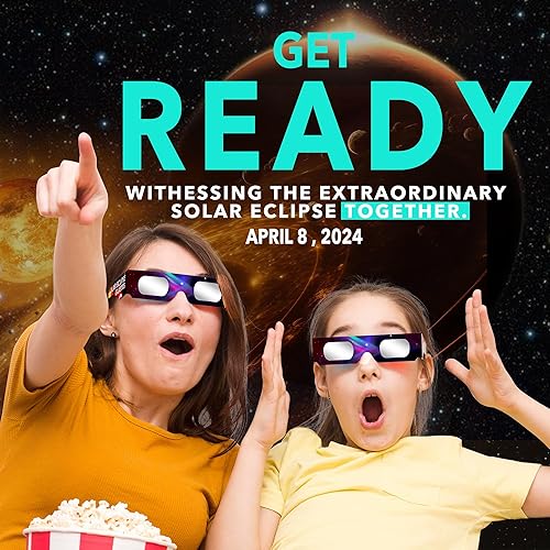 Miniatura 6 de Gafas de eclipse solar (paquete de 12)  Certificado CE e ISO, aprobadas para visión directa del sol, prepárate para el eclipse solar 2024, Regular