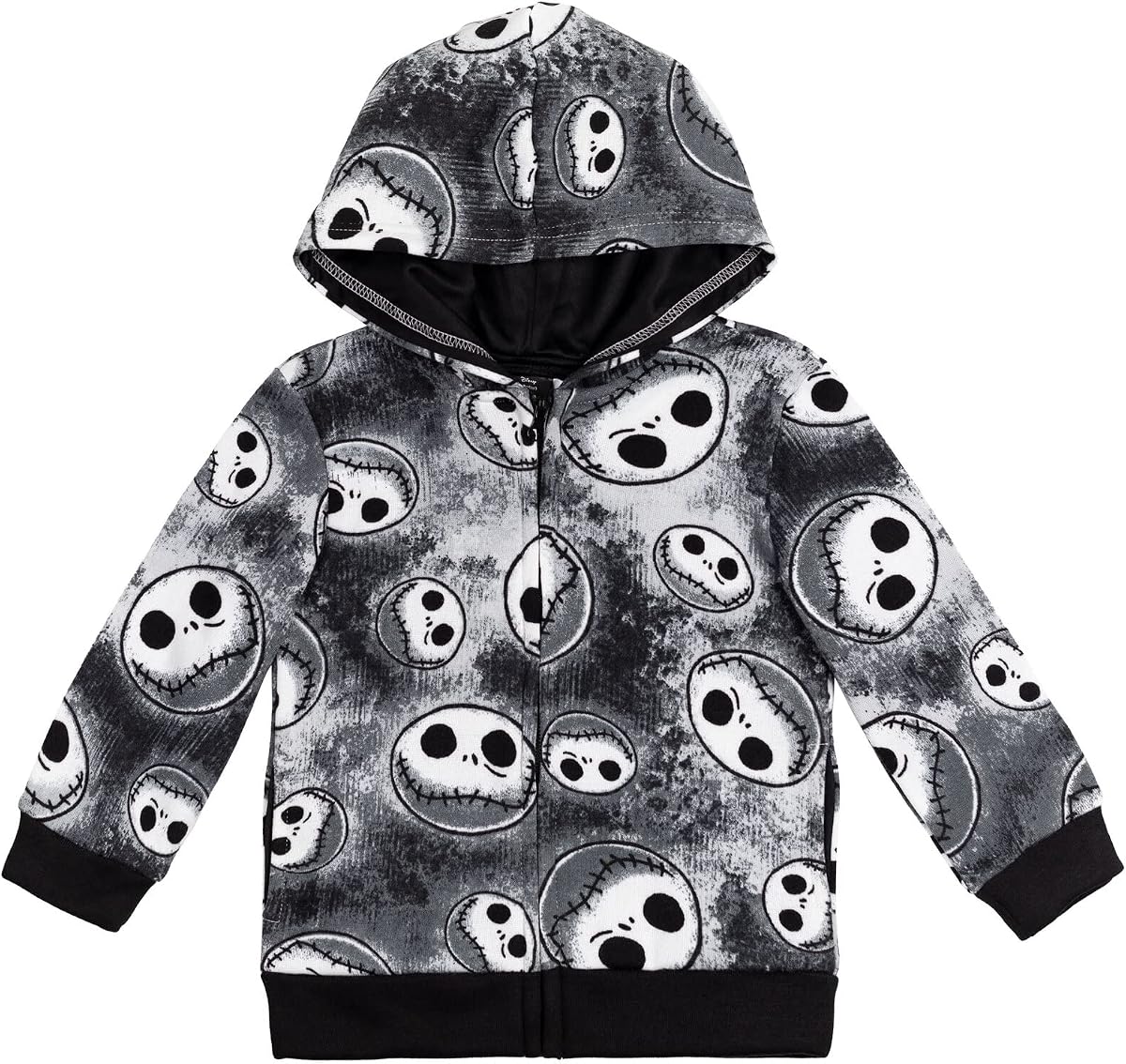 Nightmare Before Christmas Jack Skellington Boys' Fleece Zip-Up Hoodie Toddler to Big Kid