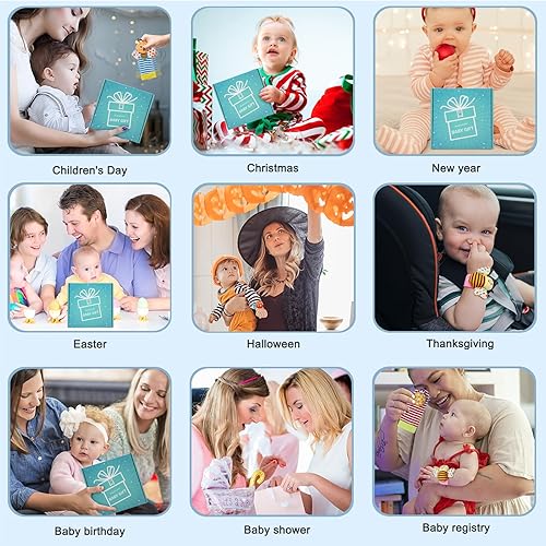 Miniatura 10 de Sonajero colgante para bebé, sonajero de muñeca, sonajero de pies, juguete de sonajero de manos y pies, regalo para recién nacidos, juego de regalo