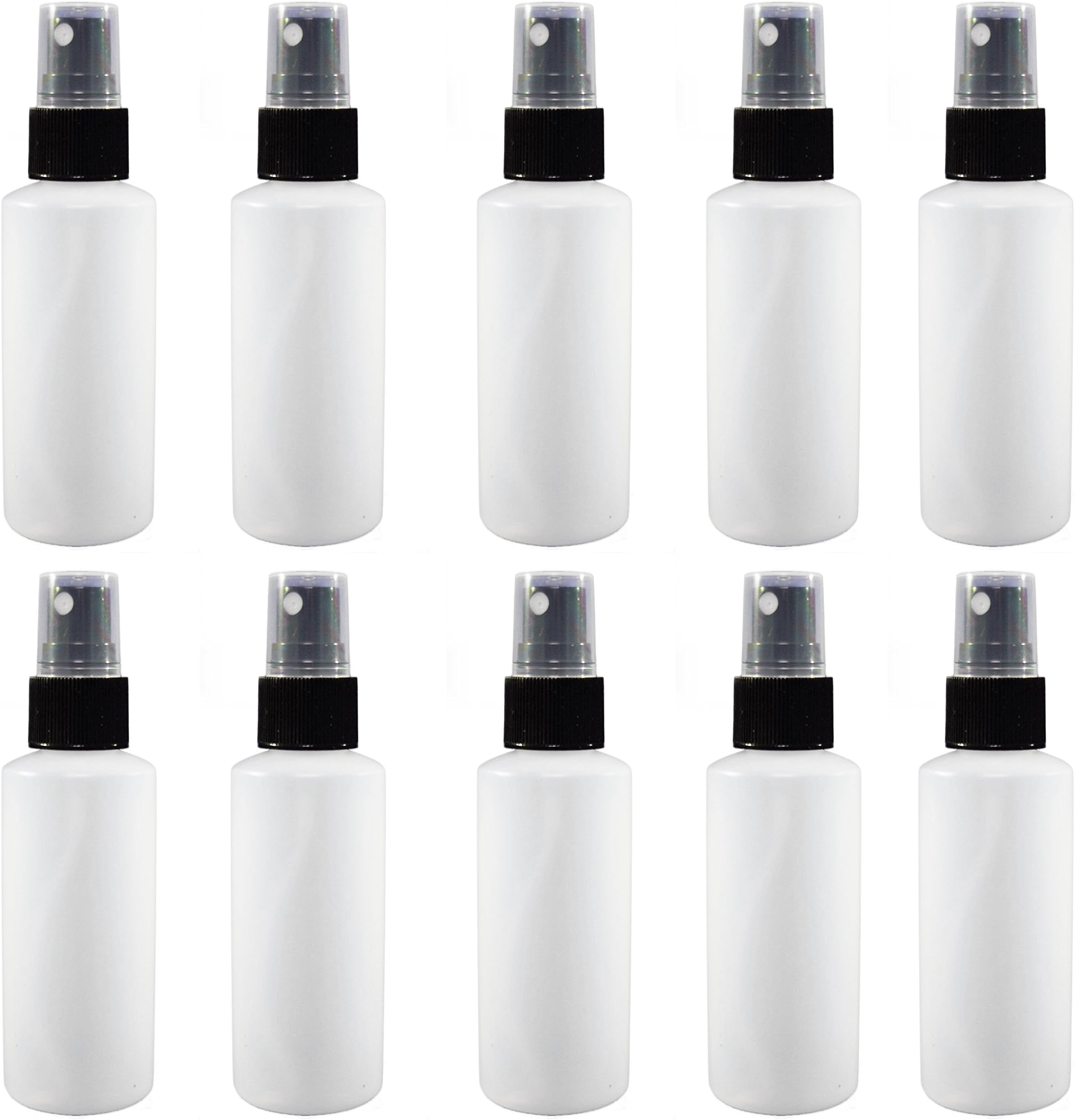 10-2 oz Natural HDPE Bottle with Black Fine Mist Sprayer