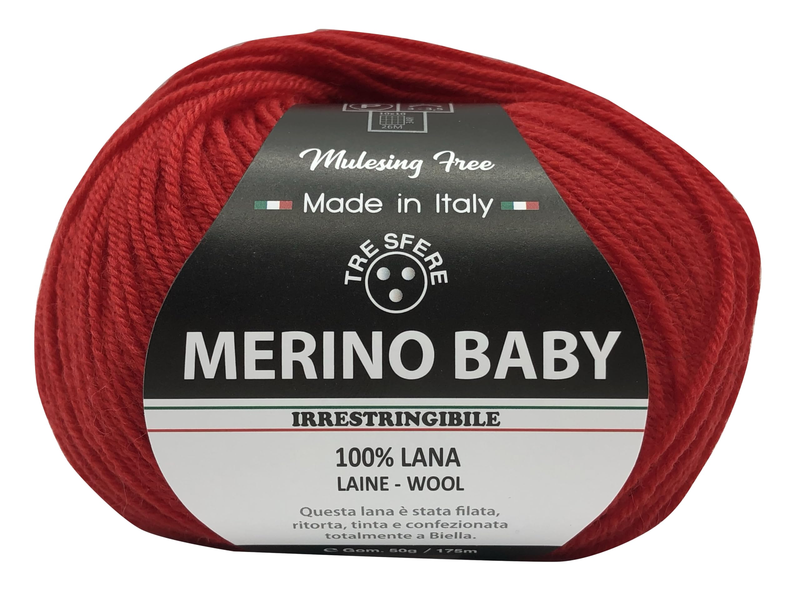 Lana Merino Baby 100% - 50g/175m Per Uncinetto 3, Made In Italy Per Copertine Neonato
