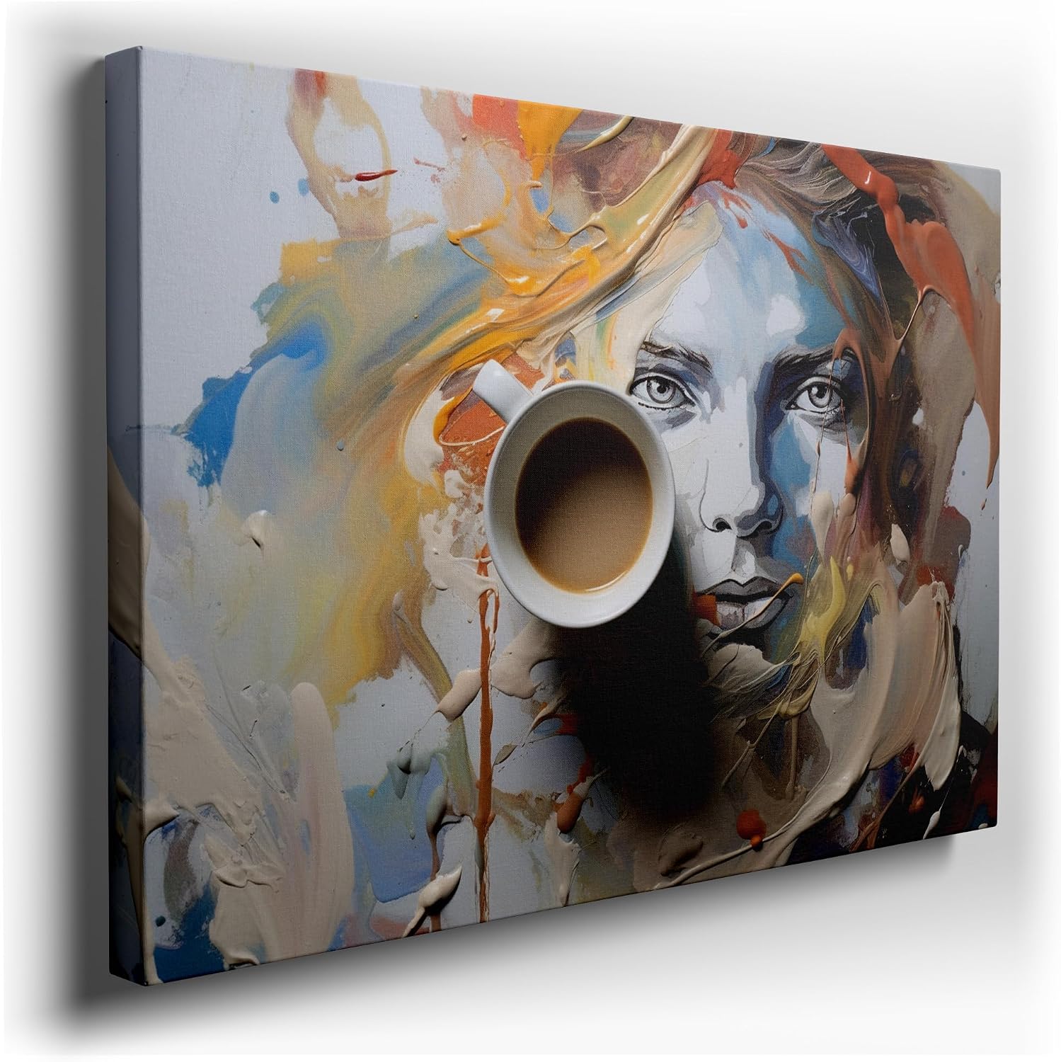 Canvas for Living room. Awakening Aesthetics Stirred by a Splash of Inspiration, 27 x 18 inch Canvas Wall Art - Contemporary Masterpieces - Modern Home Decor