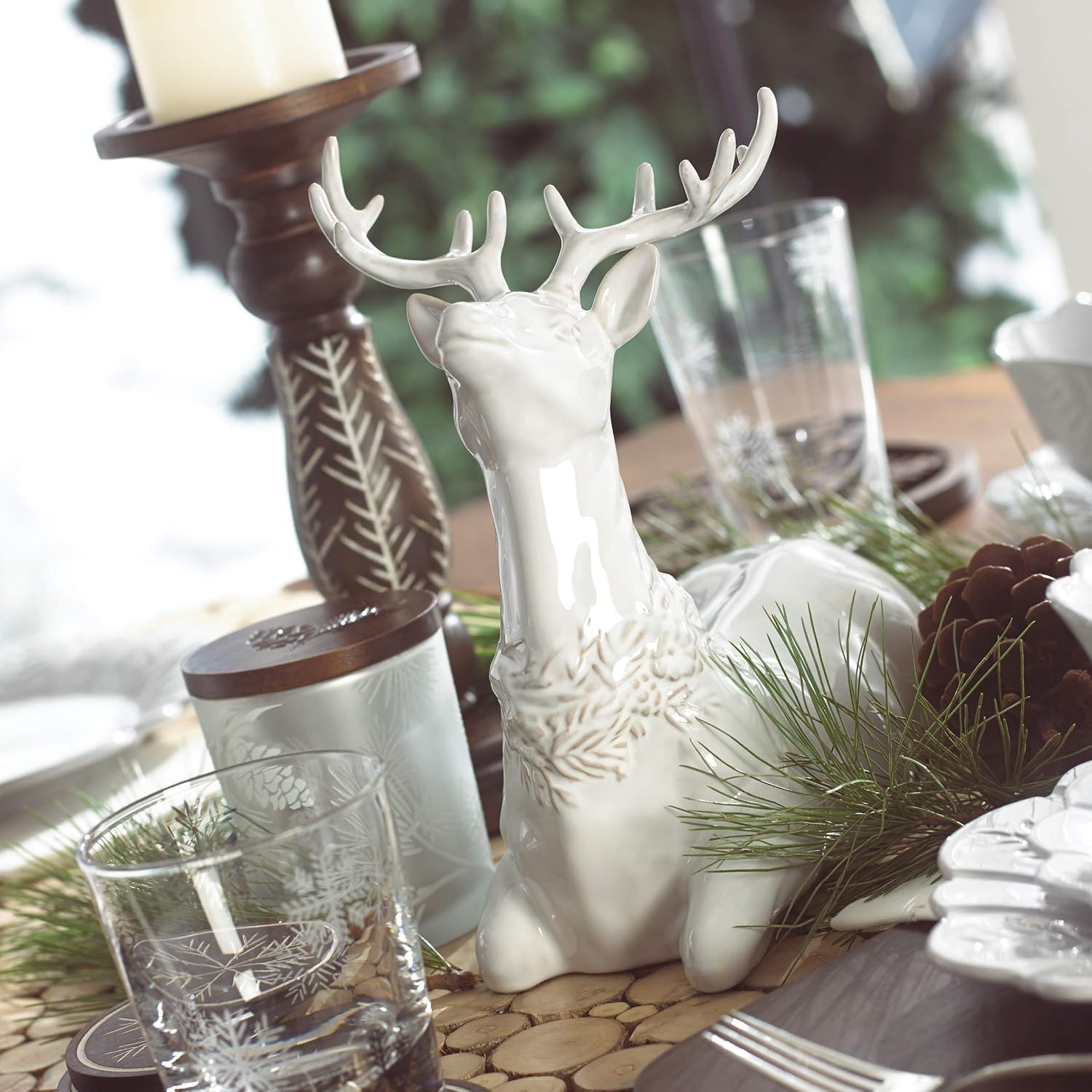 Lenox Alpine Snowflake Votive with Wood Lid, 2 Piece