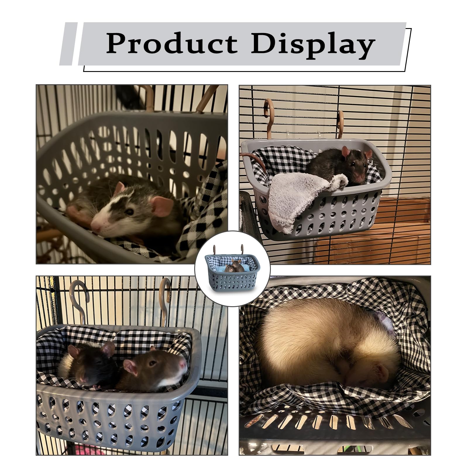 JWShang Ratten-Hängematte für Käfigspielzeug, kaufest, Kleintier-Hängekorb, Bett mit stabilen Haken, sicheres, gemütliches Haustier-Rattenkäfig-Zubehör für Meerschweinchen, Chinchilla, Zuckergleiter
