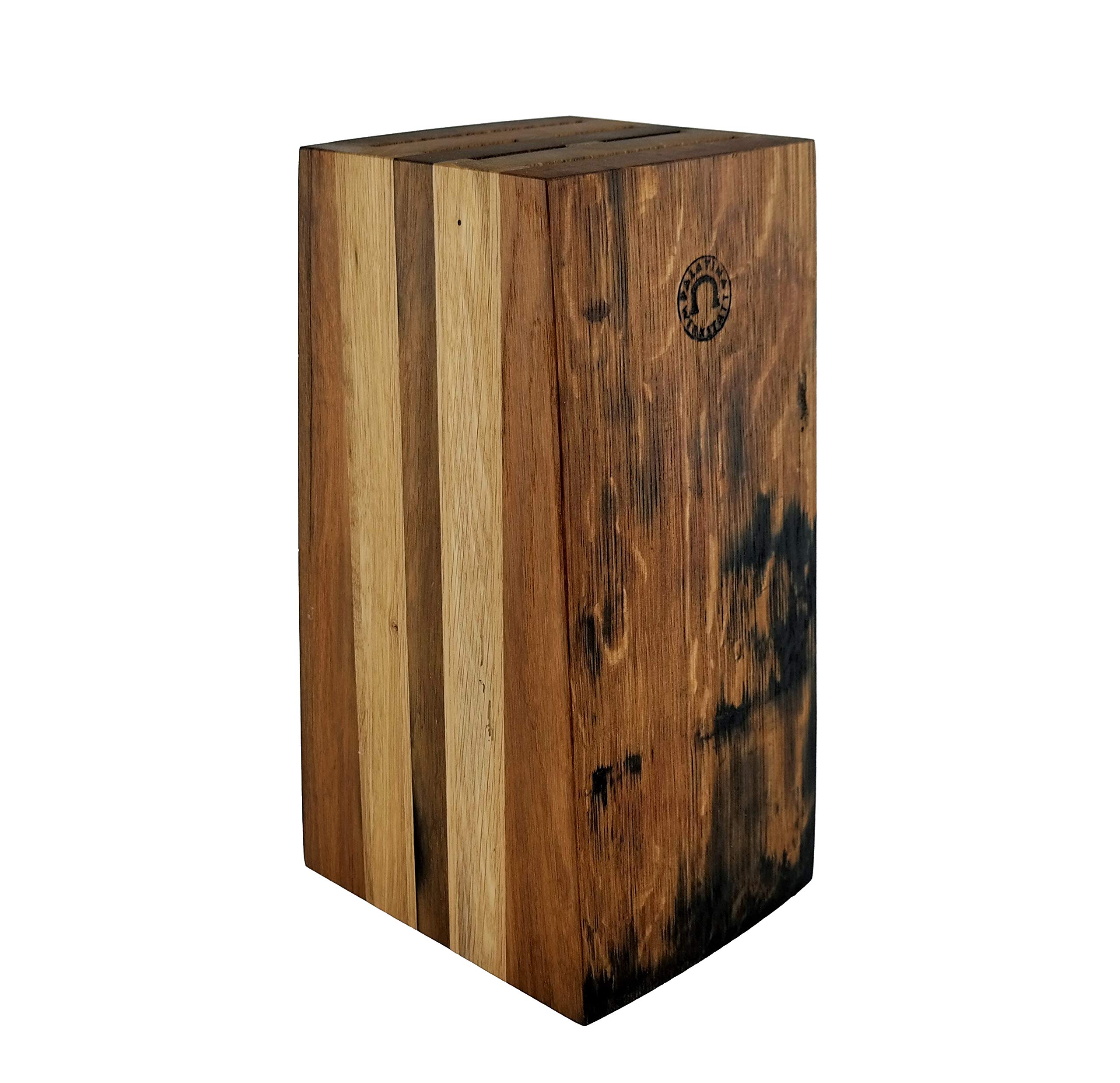 Exclusivo, hecho a mano con soporte de duelas antiguas | + | 5 cuchillos profesionales Kai Shun Classic White Damask | Variante B