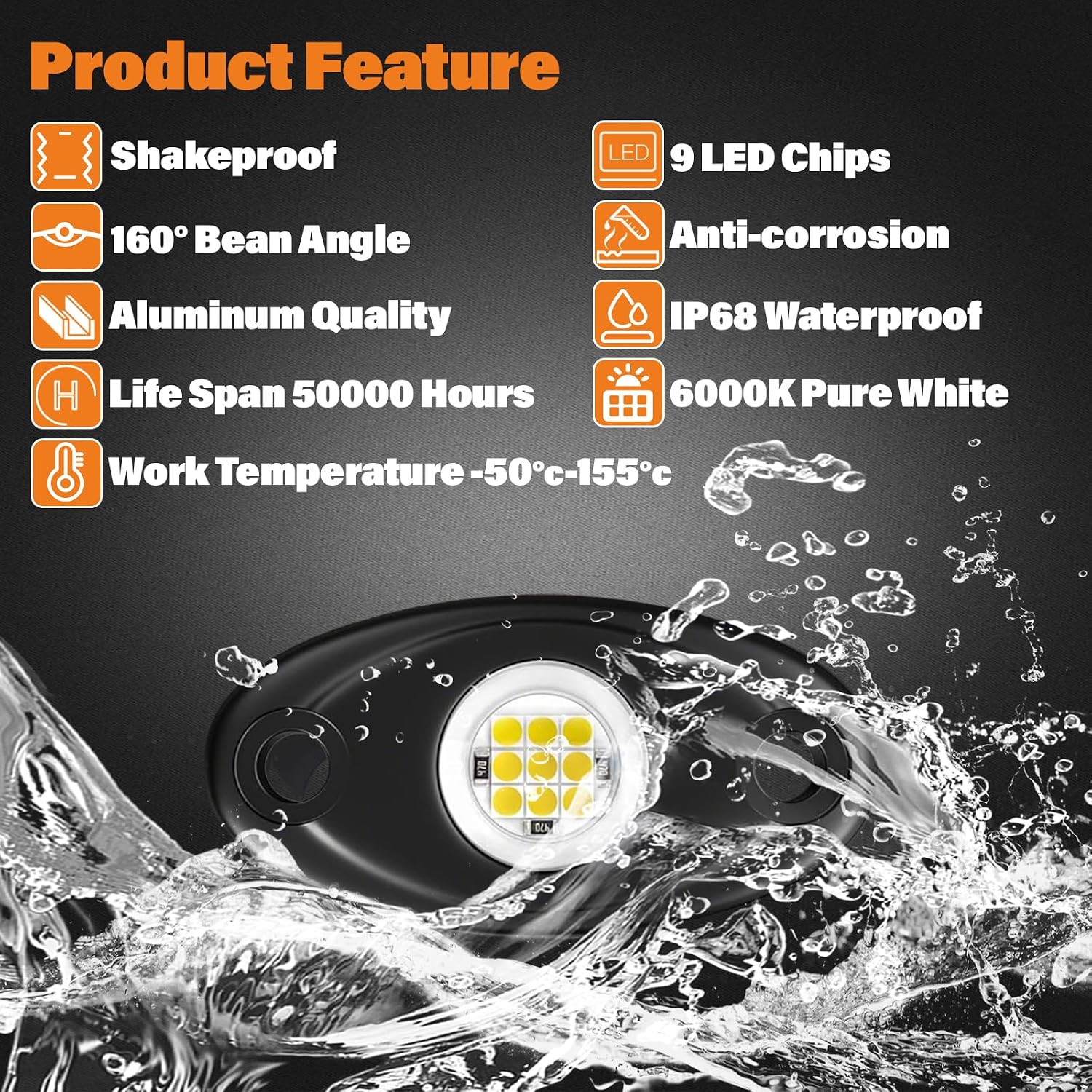 White LED Rock Lights Kit, 48 Pods Waterproof Underglow Lighting Ambient Underbody Lamp for Car Truck SUV ATV UTV Boat, 6000K Pure White Offroad Fender Trail Rig Lights