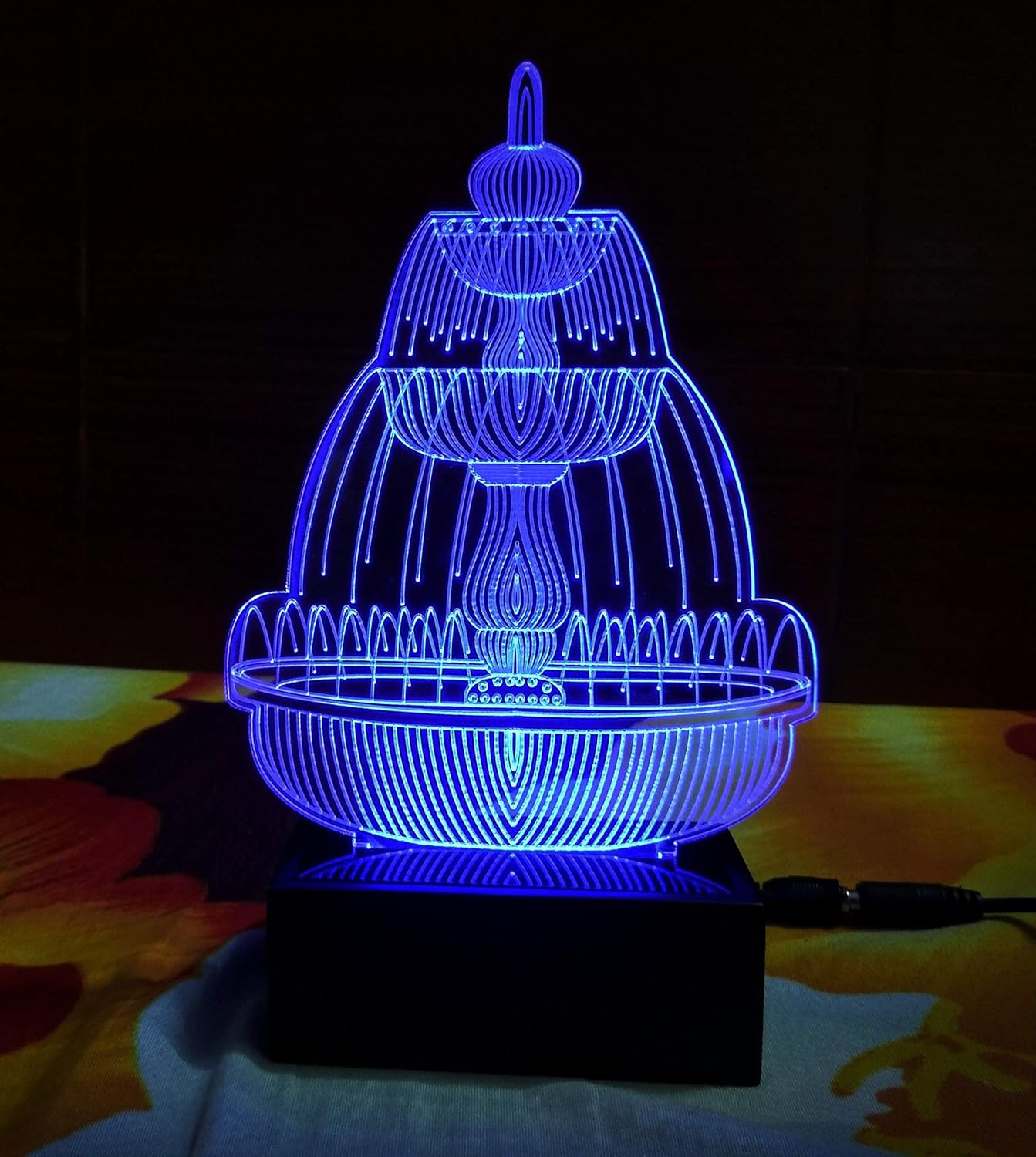Buy Infinity Creation Water Fountain Led Table Lamp, Night Lamp (Blue