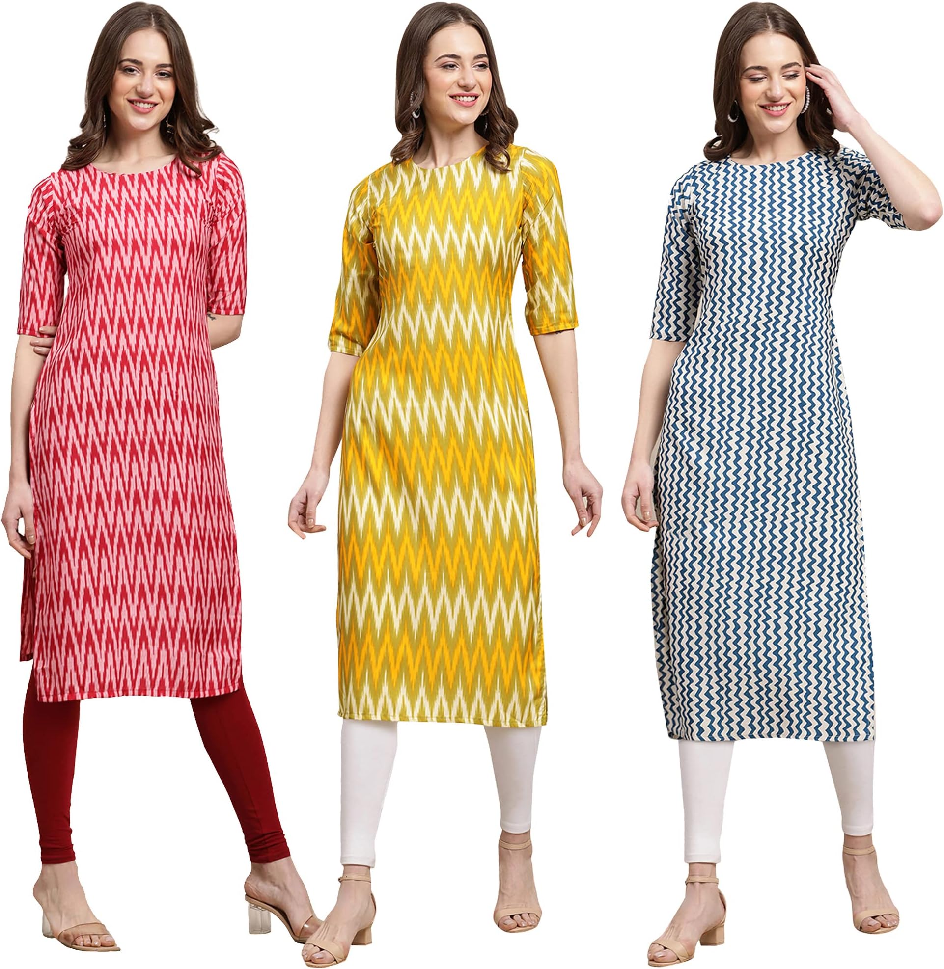 PinkmintWomen's Crepe Digital Print Straight Kurta