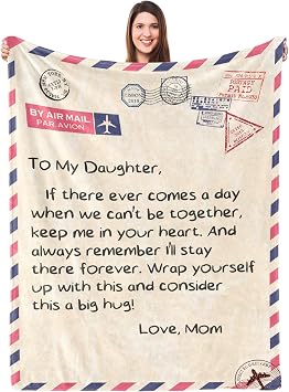 UFOORO Gifts for Daughter Blanket Gifts for Daughter from Mom White Hope Prayer Warm Hug Daughter from Mom Daughter Birthday Gifts