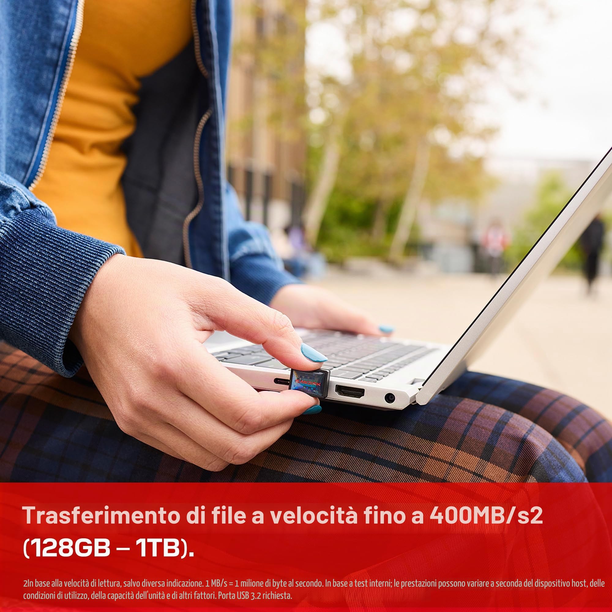 SanDisk Extreme Fit unit? flash USB 128 GB USB tipo-C 3.2 Gen 1 (3.1 Gen 1) Nero