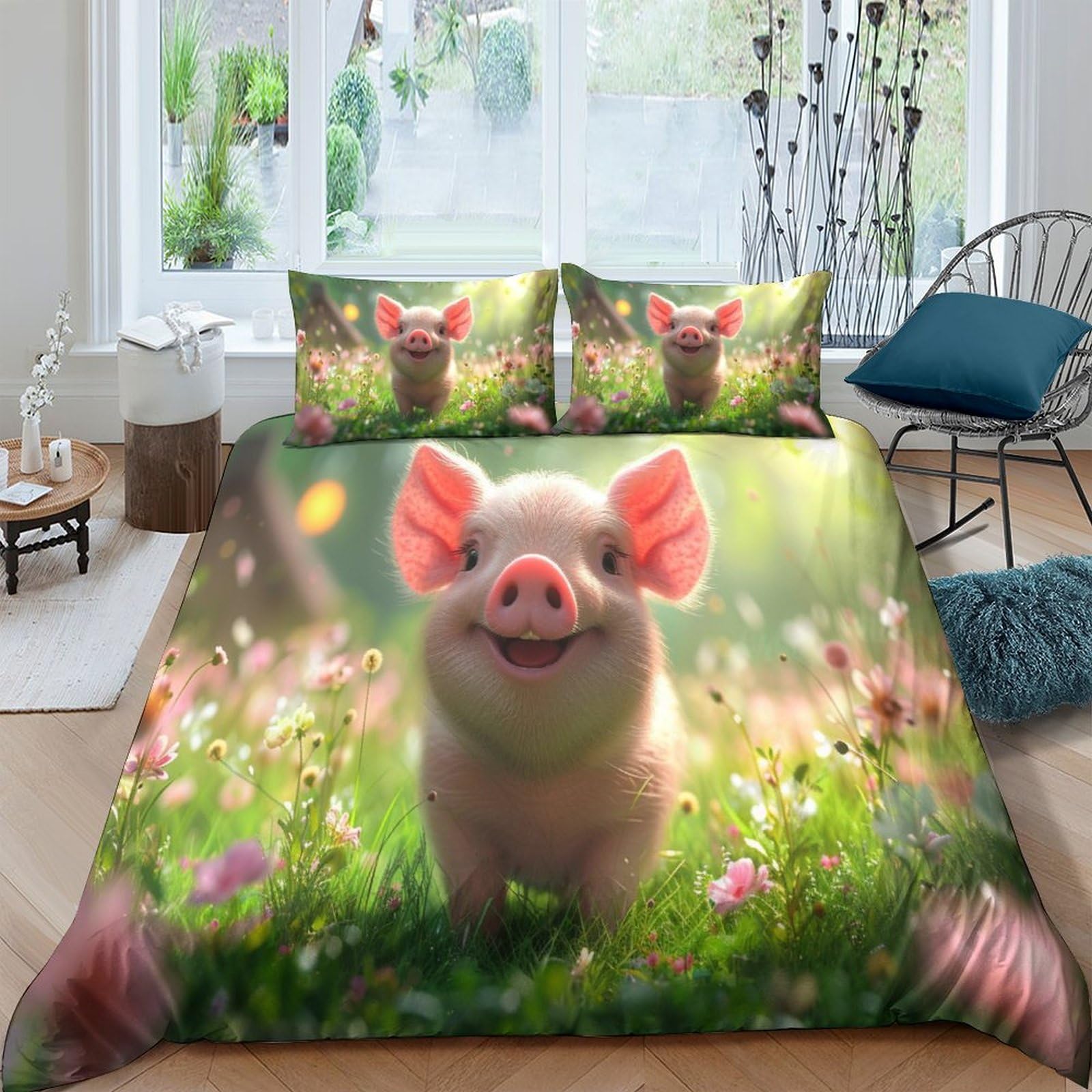 Housse de couette Le Petit Cochon 3D pour égayer une chambre d'enfant douillette