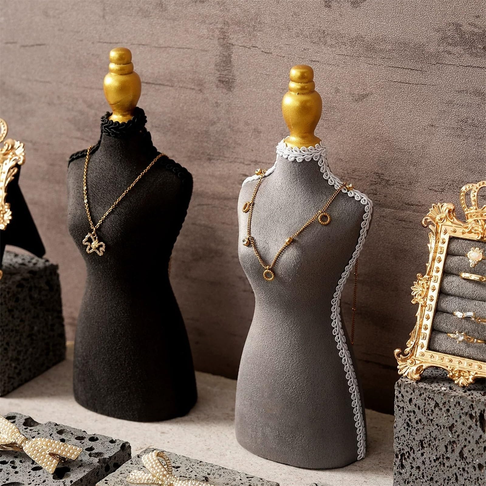 Schmuckhalter 10 Pcs Velvet Mannequin Jewelry Display Stand Set Schmuckaufbewahrung