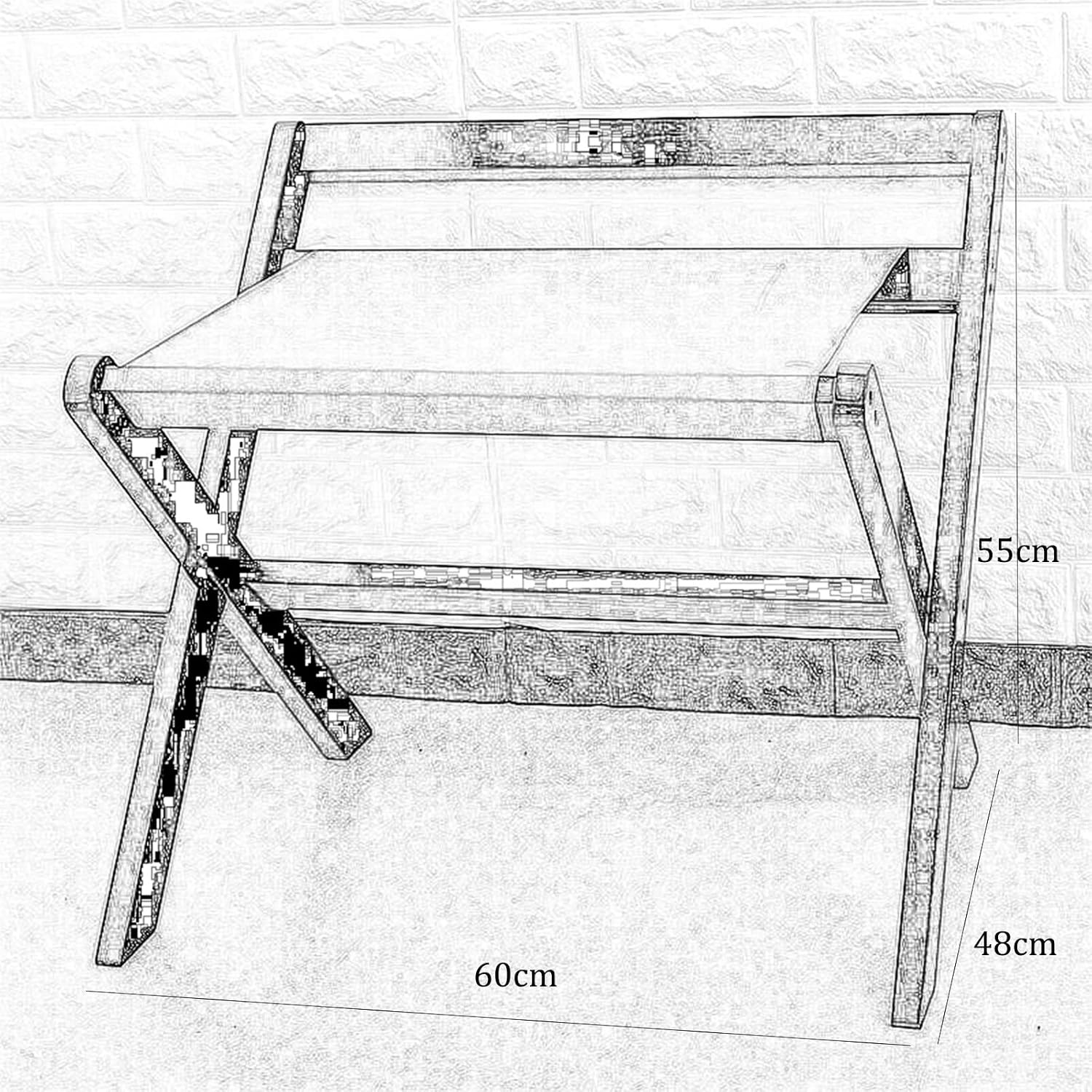 Storage Shelf Folding Luggage Rack,Foldable Hotel Luggage Rack,Space Saving Rack,Folding Luggage Rack Suitcase Stand, Home Bedroom Bedside Clothes Storage Rack/Wood Colo