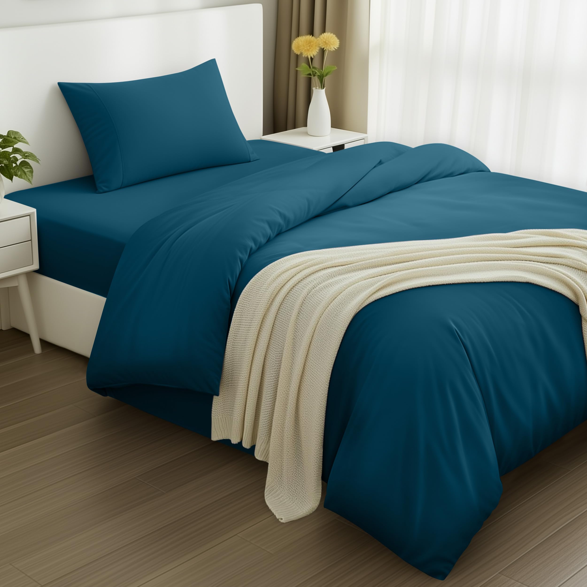 Utopia Bedding 4 Piece King Bedding Set - Pack of 6 - Duvet Cover, Fitted Sheet with Pillow cases - Soft Brushed Microfiber Polyester (Beige) — view 54