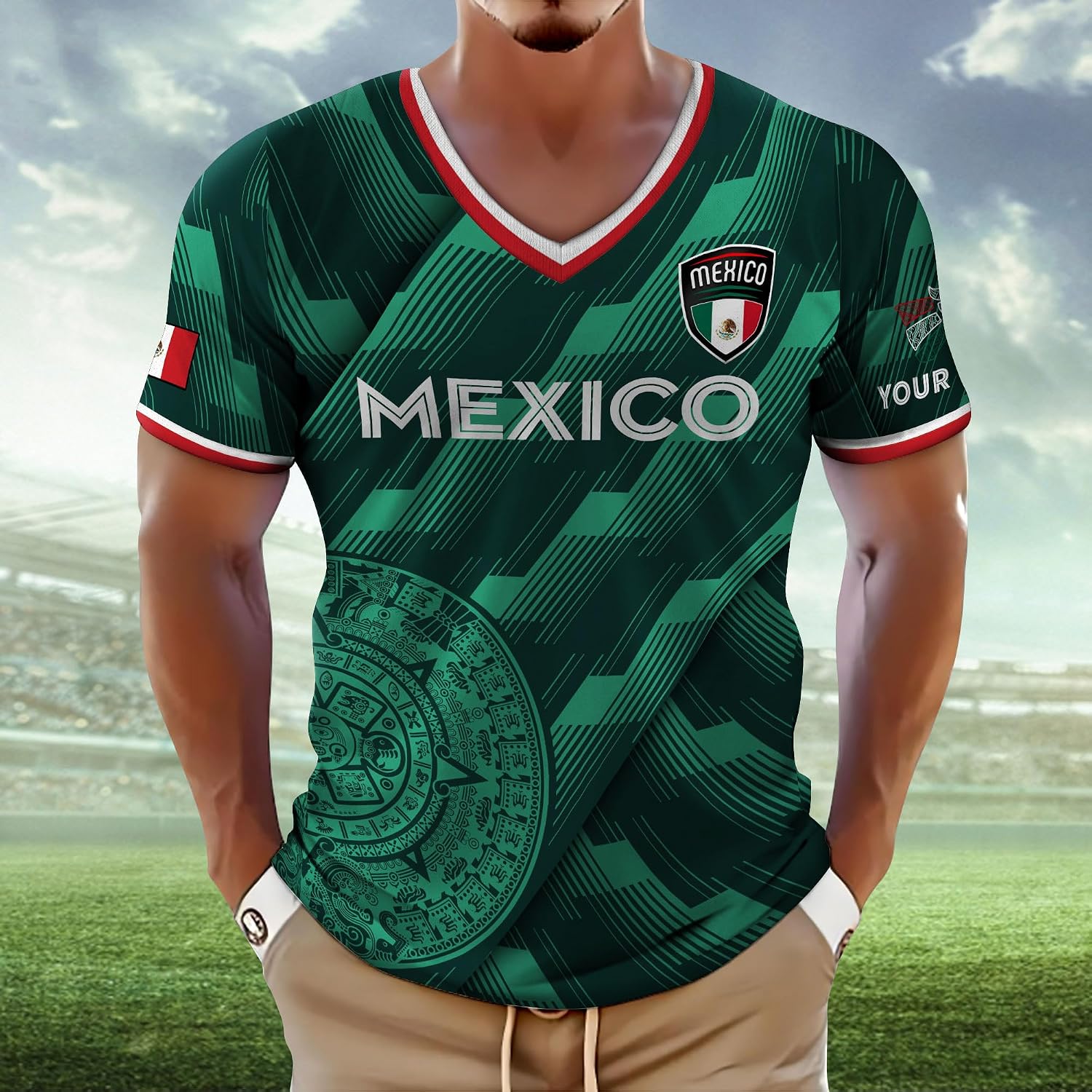 Personalized Mexican Jersey Soccer, Custom Mexican Soccer Jersey Men, Customized Mexico Youth Jerseys