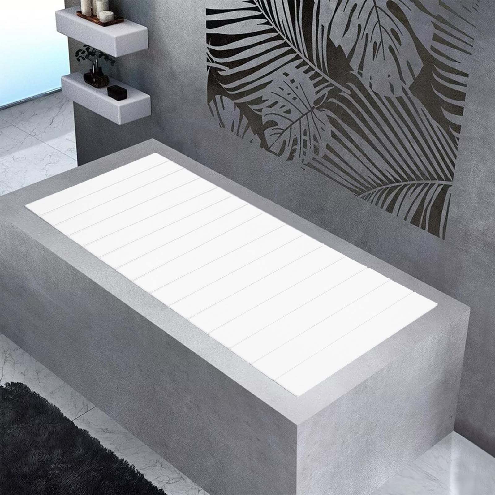 MINRS Badewannenabdeckung Faltbare Badewanne Brett Wasserdicht Staubdicht 160 x 70 x 0,65cm Isolierung PVC Badewannen Maximale Tragfähigkeit 5kg für Hause, Badezimmer, Spa, Weiß