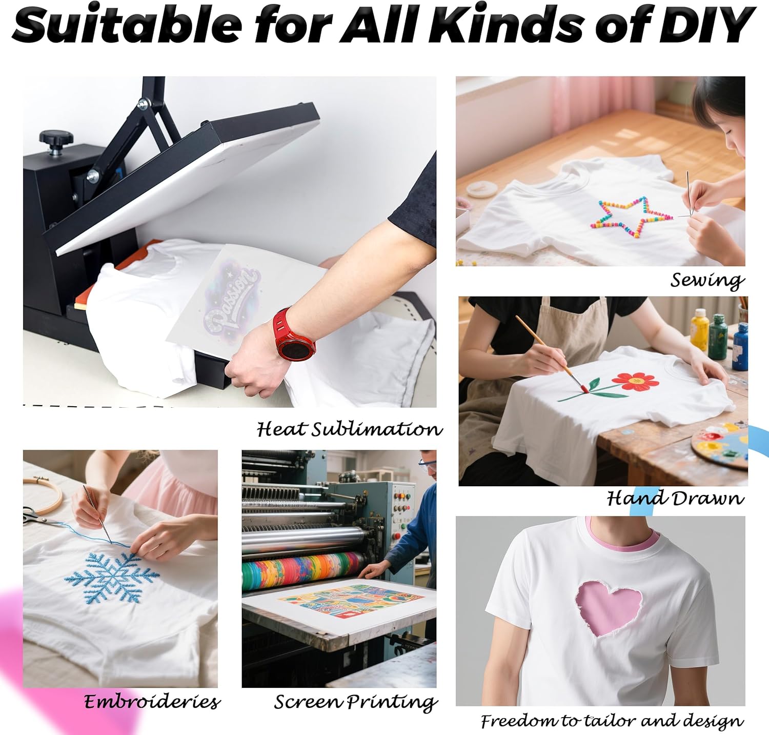 Joyclub White T Shirts Polyester Bulk Sublimation Blanks Wholesale Unisex Crew Neck Short Sleeve for Heat Transfer - Image 5