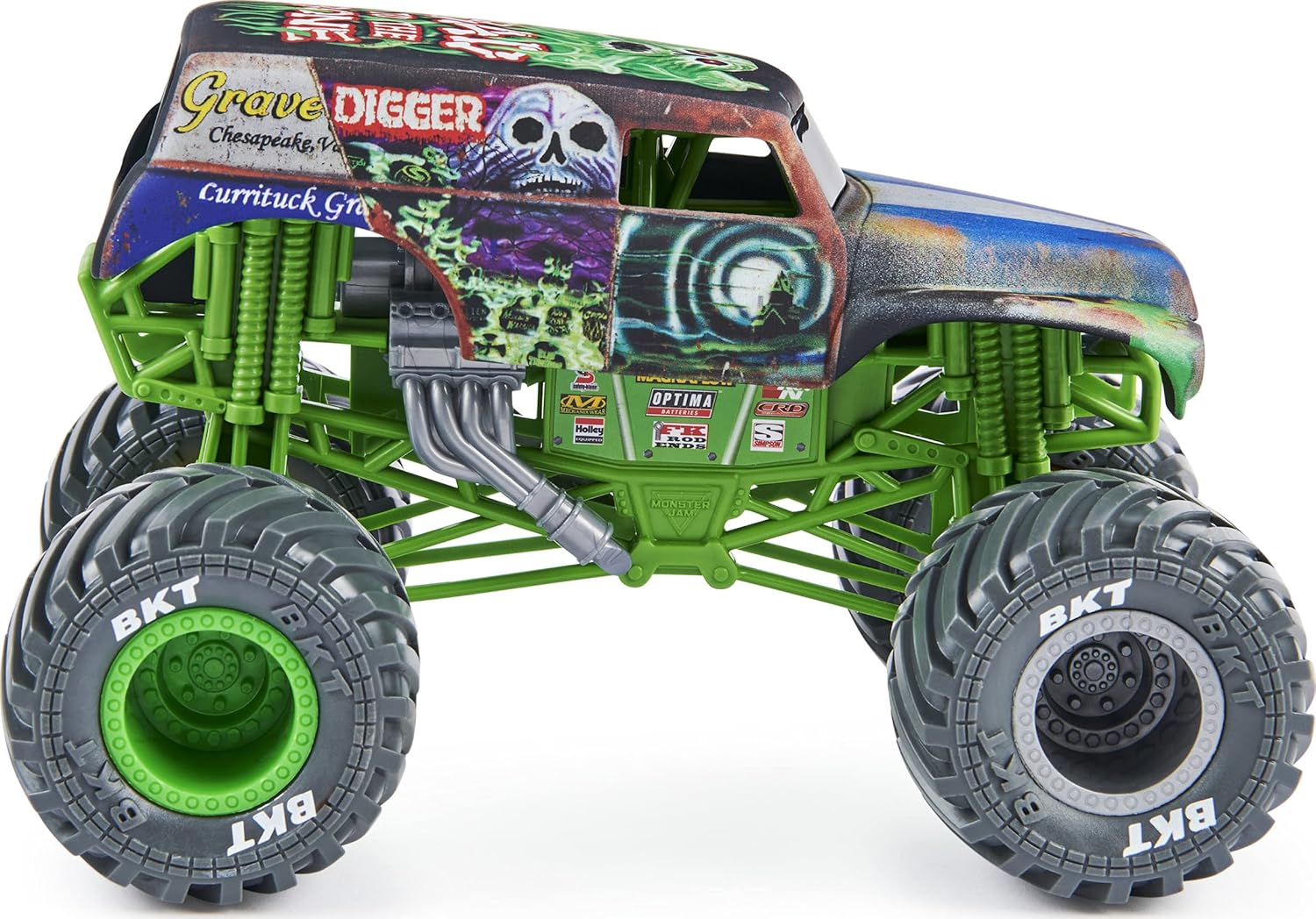 Monster Jam Official Grave Digger Monster Truck, Collector Die-Cast Vehicle, 1:24 Scale, Multicolor, 8.38 x 5.38 x 5.88 inches - Image 4