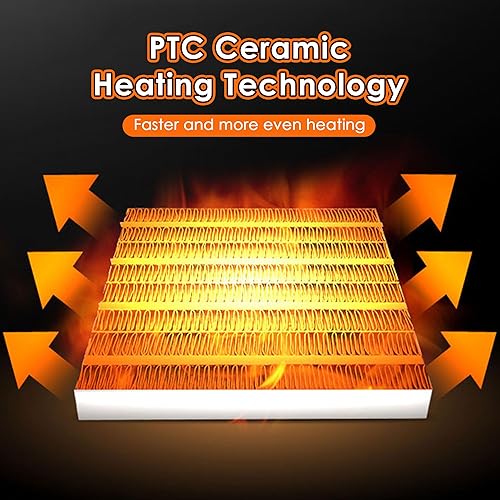 Miniatura 6 de Calentador eléctrico para uso en interiores, calentador de garaje portátil de calentamiento rápido de 1500 W con ángulo ajustable de 90, calentador