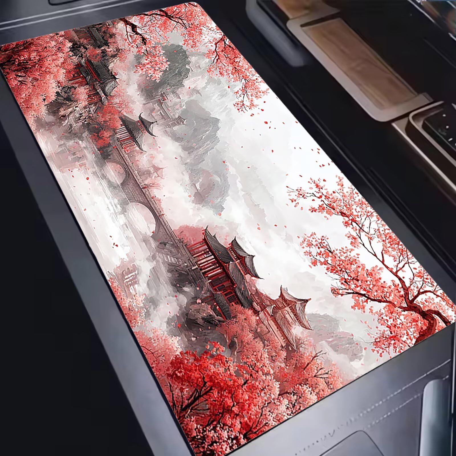 Podkładka pod mysz 1200 x 600 mm Podkładka pod mysz dla graczy, biurkowa mysz ultra cienka antypoślizgowa gumowa podstawa zmywalna ulepszona dokładność prędkości PC, komputer, praca budynek kwiat