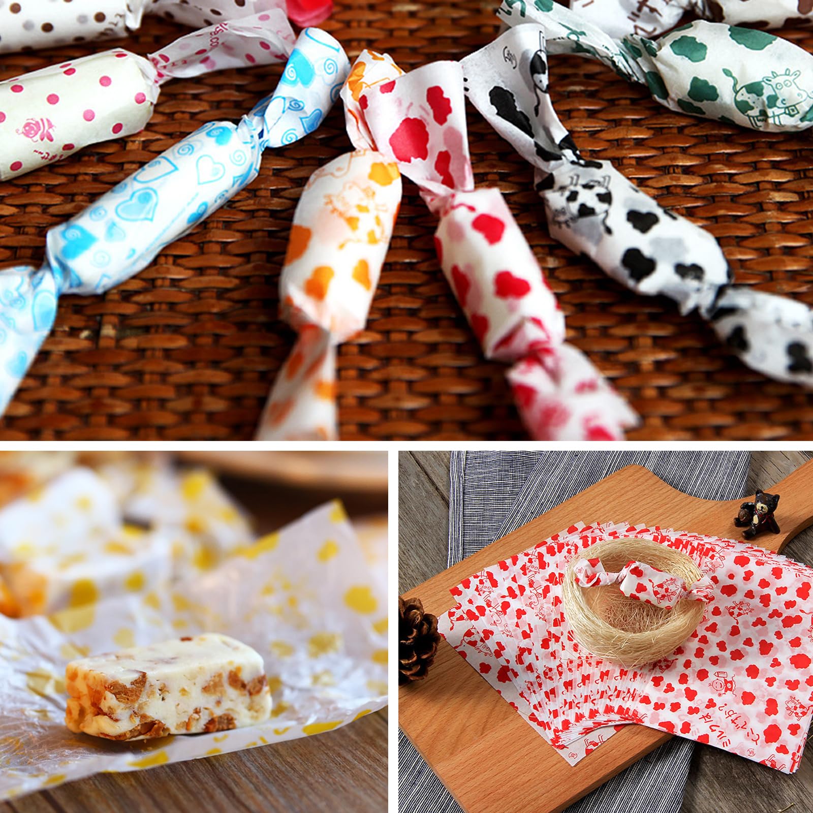 Carta Oleata Per Caramelle, 500 Fogli 9x12.5 Cm, Impermeabile E Resistente Al Grasso, Per Torrone, Biscotti, Feste E Regali