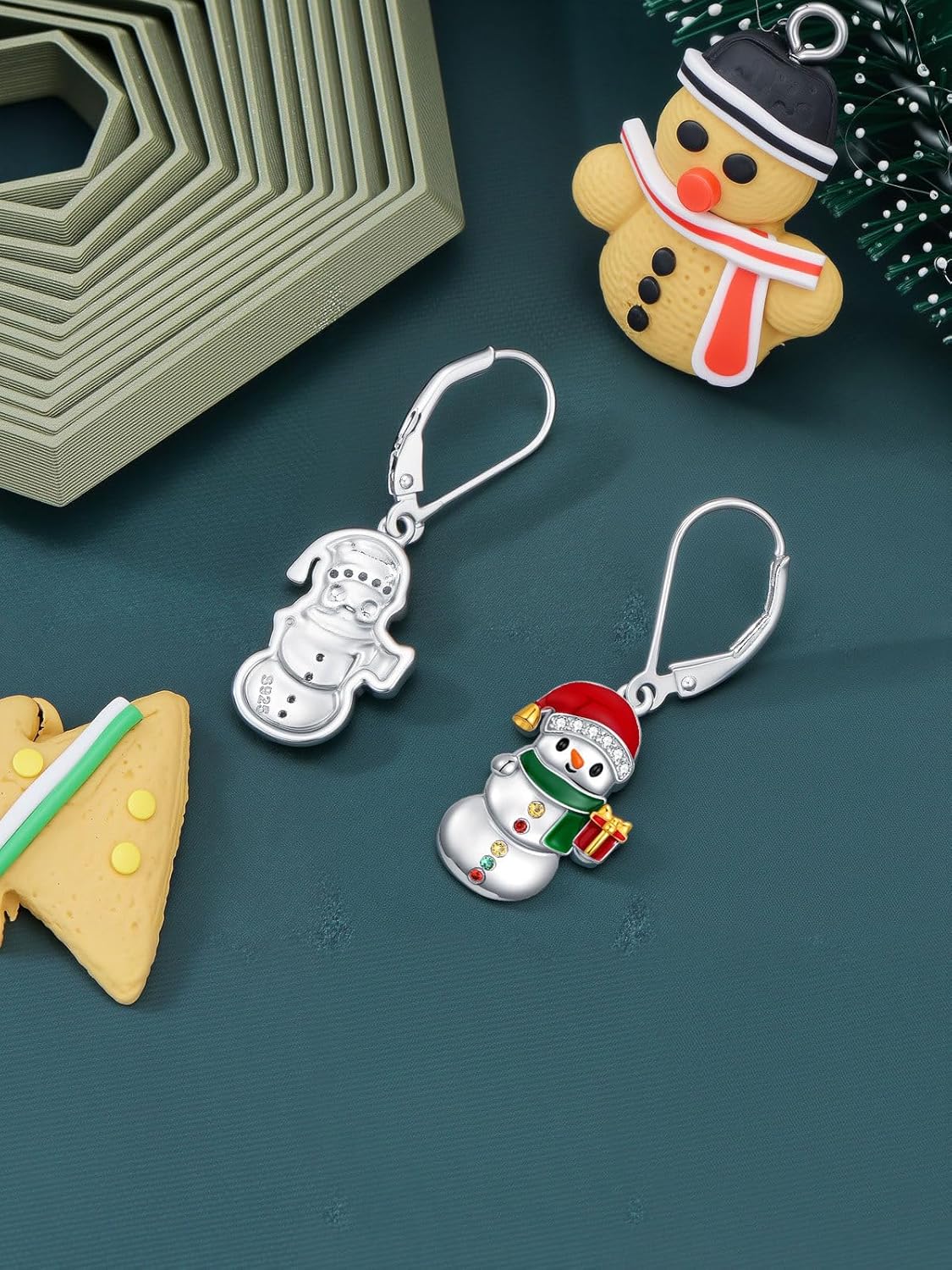 Christmas Reindeer/Christmas Tree Earrings 925 Sterling Silver Xmas Jewelry Gifts for Women - Image 3