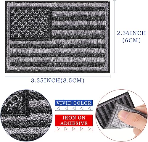 Miniatura 2 de WILLBOND 24 parches para planchar con la bandera estadounidense, bordado patriótico de Estados Unidos, para el día de los veteranos, tela